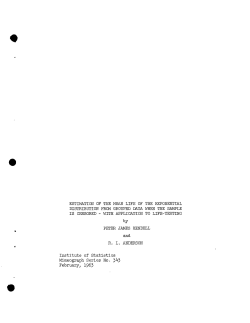 Kendell, P.; (1963)Estimation of the mean life of the exponential distribution from grouped data when the sample is censored - with application to life testing."