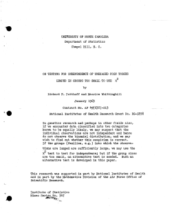 Potthoff, R.F.; (1963)On testing for independence of unbiased coin toesses lumped in groups too small to use x^2."
