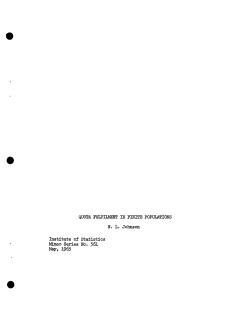 Johnson, N.L.; (1963)Quota fulfillment in finite populations."