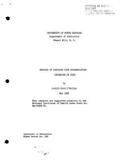 O'Fallon, J.R.; (1963)Studies in sampling with probabilities depending on size."