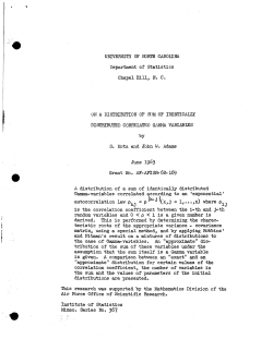 Kotz, S. and J.W. Adams; (1963)On a distribution of sum of identically distribute correlated gamma variables."