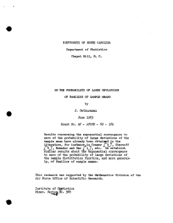Sethuraman, J.; (1963)On the probability of large deviations of families of sample means."