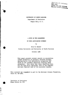Mesner, D.M.; (1963)A note on parameters of PBIB association schemes."