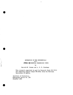 Orense, M. and A. Grandage; (1963)Estimation of the exponentials in a double exponential regression curve." Ph.D. Thesis.