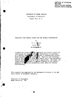 Johnson, N.L.; (1964)Cumulative sum control charts and the Weibull distribution."
