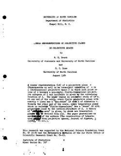 Bruck, R.H. and R.C. Bose; (1964)Linear representations of projective planes in projective spaces."