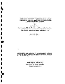 Khatri, C.G.; (1964)Simultaneous confidence bounds on a set of linear functions of location parameters for dependent and independent normal variates."