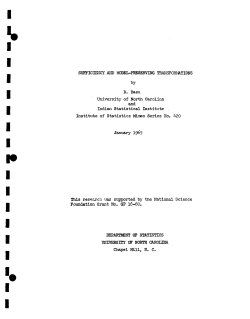 Basu, D.; (1965)Sufficience and model preserving transformations."