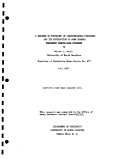 Smith W.L.; (1966)A theorem on functions of characteristic functions and its application to some renewal theoretic random walk problems."