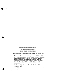 Metzler, C.M., G Matrone and H.L. Lucas, Jr.; (1965)Estimations of transport rates by radiosotope studies of non-steady-state systems."
