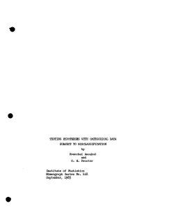 Assakul, K.; (1965)Testing hypotheses with categorical data subject to misclassification."