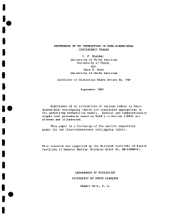 Bhapkar, V.P. and G. Koch; (1965)On the hypothesis ono interaction" in the four dimensional contingency tables."