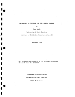Quade, D.; (1965)On analysis of variance for the k-sample problem."