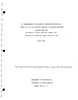 Sen, P.K.; (1966)On non-parametric simultaneous confidence regions and test s for the one-criterion analysis of variance problem."