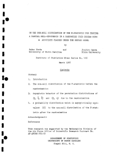 Ikeda, S. and Junjiro Ogawa; (1966)On the non-null distribution of the F-statistic for casing a partial null hypothesis in a random PBIB design with m associate classes of the Neyman model."