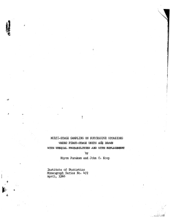 Purakam, N.; (1966)Multistage sampling on successive occasions where first-stage units are drawn with unequal probabilities and with replacement."