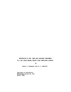 Kussmaul, K.; (1966)Estimation of the mean and variance components in a two-stage nested design with composited samples."