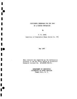 Joshi, V.M.; (1966)Confidence intervals for the mean of a finite population."