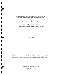 Sen, P.K. and M.L. Puri; (1966)On the theory of rank-ordere tests and estimates for location on the multivariate one-sample problem."