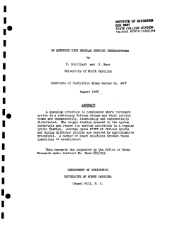 Robillard, P. and P. Naor; (1966)On queueing with regular service interruptions."