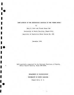 Kuch, Gary and P.K. Sen; (1966)Some aspects of the analysis of thmixed model."