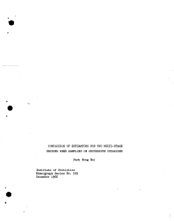 Park, Hong Nai; (1966)Comparison of estimators for two multistage designs when sampling on successive occasions."