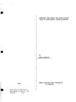 Hussain, A.; (1966)Combining time series and cross-section data in simultaneous linear equations."