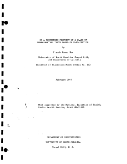 Sen, P.K.; (1967)On a robustness property of a class of non-parametric tests based on U-statistics."