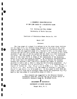 Dowling, T.A. and Renu Laskar; (1967)A geometric characterization of the line graph of a projective plane."