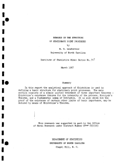 Leadbetter, M.R.; (1967)Remarks on the structure of statistical point processes."