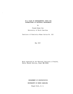 Sen, P.K.; (1967)On a class of non-parametric tests of interactions and factorial experiments."