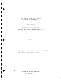 Sen, P.K.; (1967)On a class of permutation tests for stochastic independence II."