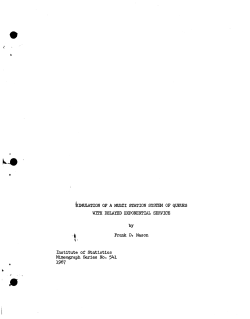 Mason, F.D.; (1967)Simulation of am ulti-station system of queues with delayed exponential service." Ph.D. Thesis.