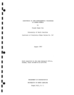 Sen, P.K.; (1967)Robustness of some non-parametric procedures and linear models."
