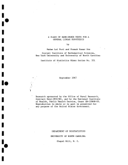 Puri, Madan Lal and Pranab K. Sen; (1967)A class of rank-order tests for a general linear hypothesis."