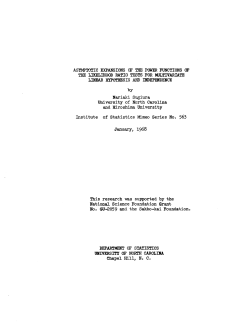 Sugiura, Nariaki; (1968)Asymptotic expansions of the power functions of the likelihood ratio tests for multivariate linear hypothesis and independence."
