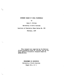 Kitchen, James O.; (1968)Intended tables for zonal polynomials."