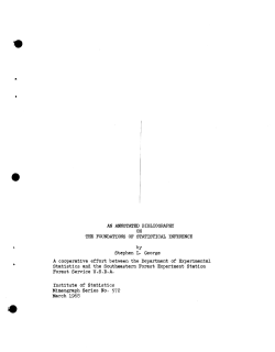 George, S. L.; (1968)An annotated bibliography on the foundations of statistical inference."