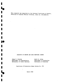 Grizzle, J.E. and D.M. Allen; (1968)Analysis of growth and dose response curves."