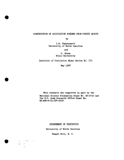 Chakravarti, N. and S. Ikeda; (1968).Construction of association schemes from infinite groups."
