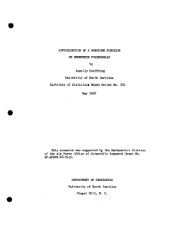 Hoeffding, Wassily; (1968)Approsimation of a monotone function by Bernstein polynomials."