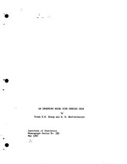 Hwang, Frank; (1968)An inventory model with special sale."