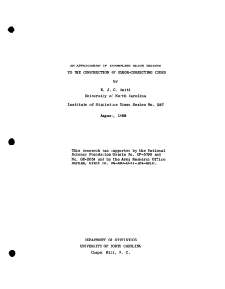 Smith, K.J.C.; (1968)An application of incomplete block designs to the construction of error correcting codes."