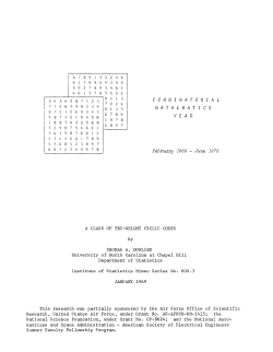 Dowling, Thomas; (1969)A class of tri-weight cyclic codes."