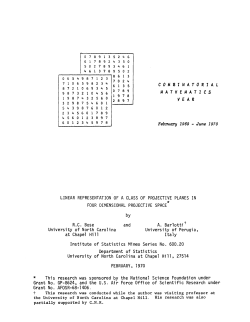 Bose, R.C. and A. Barlotti; (1970)Linear representation of a class of projective planes in four dimensional projective space."