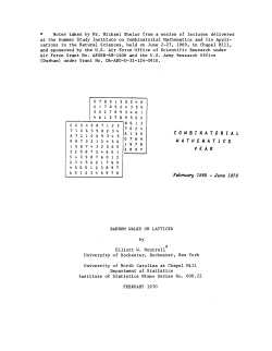 Montroll, E.W.; (1970)Random walks on lattices."