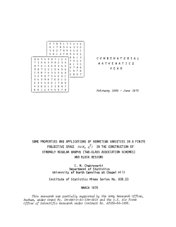 Chakravarti, I.M.; (1970)Some properties and applications of Hermitian varities in a finite projective space PG(N, q^2) in the construction of strongly regular graphs(two class association schemes) and block designs."