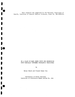 Sen, P.K. and Ghosh, MOn a class of rank order tests for regression with partially informed stochastic predictors."