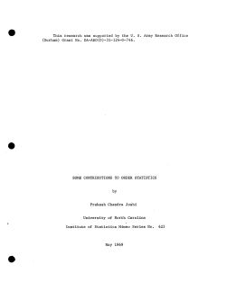 Joshi, P.C.; (1969)Some contribution to order statistics."