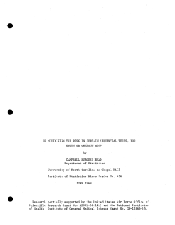 Read, Campbell Burgess; (1969)On minimizing the risk in certain sequential tests for known or unknown costs."